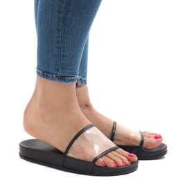 Svarta transparenta tofflor 815 1