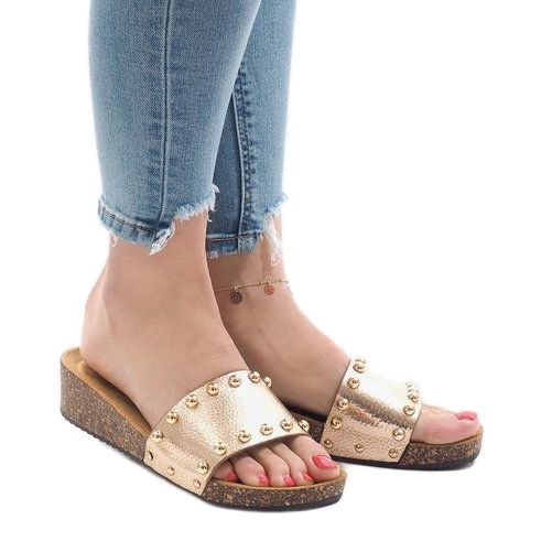 Champagne höga klackar AC-2809 gyllene 1