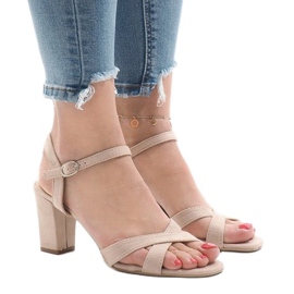PA1 Beige högklackade sandaler FH39002 1