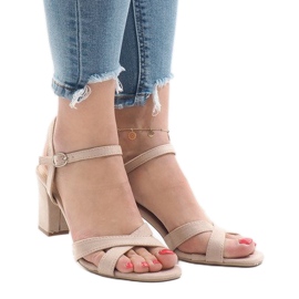 PA1 Beige högklackade sandaler FH39002 2