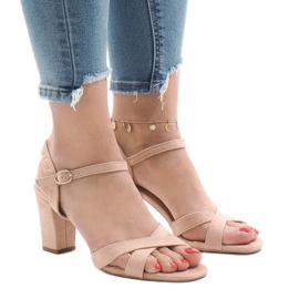 Rosa högklackade sandaler FH39002 1