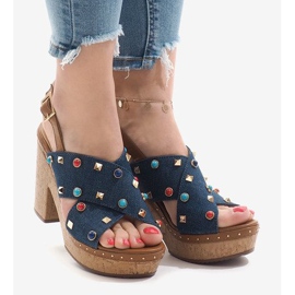 Blå sandaler på plattform 1669 1