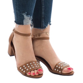 Kamel sandaler med hög klack 173-856 brun 1