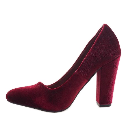 Röda velourpumpar på pelaren 91603-1 mångfärgad 2