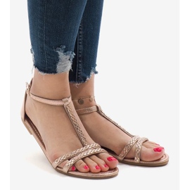 Champagnesandaler prydda med WL017 gul 2