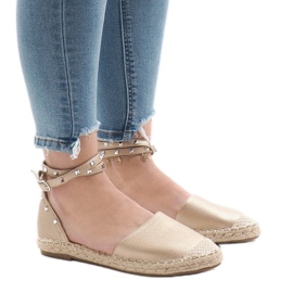 Gyllene espadrillessandaler med spänne TH-155 1