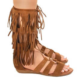 Bruna platta gladiator sandaler D-41 1