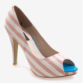 Rosa öppna klackar K011 vit 1