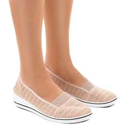 Rosa sneakers med spets på kilen ZH-4 1