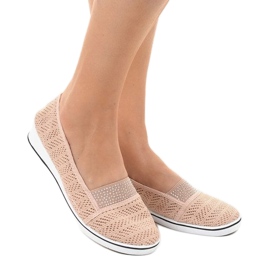 Rosa sneakers med spets på kilen ZH-4 2