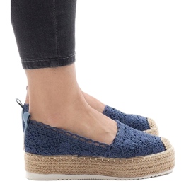 Blå espadrillosneakers på plattformen 7801-P 1