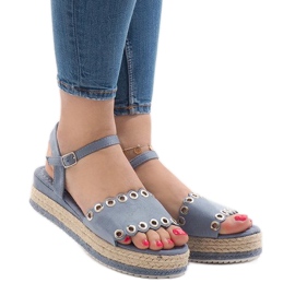 Blå sandaler på plattformen 99-46 2