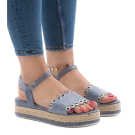 Blå sandaler på plattformen 99-46 1