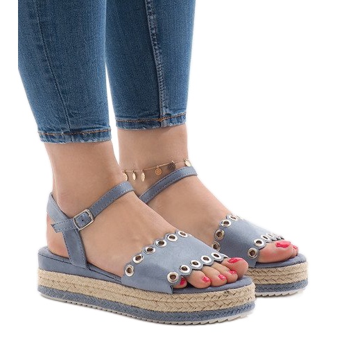 Blå sandaler på plattformen 99-46 1