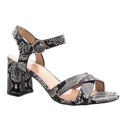 Ormsandaler på stolpen X-116 mocka svart mångfärgad 1