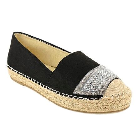 Svarta sneakers espadriller på 180-6 plattformen 1