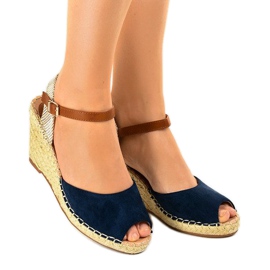 Marinblå kile sandaler 2895 svart 1