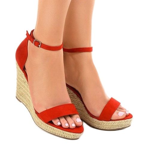 Röda kile sandaler espadrilles BD342 1