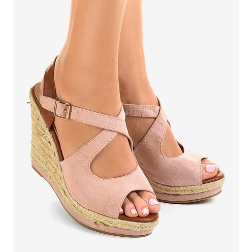 Rosa sandaler med espadrilles wedge LM-0205 1