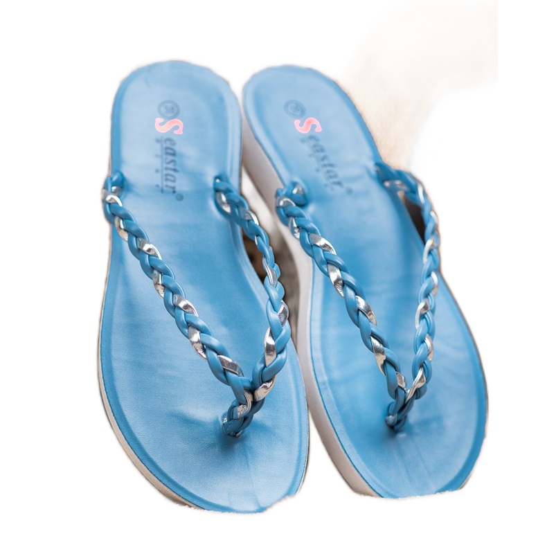 Seastar Blå flätade flip-flops 2
