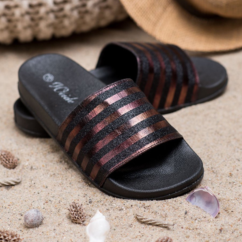 Weide Tofflor Med Glitter svart 1