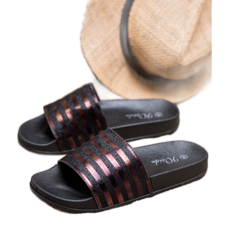 Weide Tofflor Med Glitter svart 2