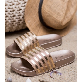 Weide Tofflor Med Glitter gul 2