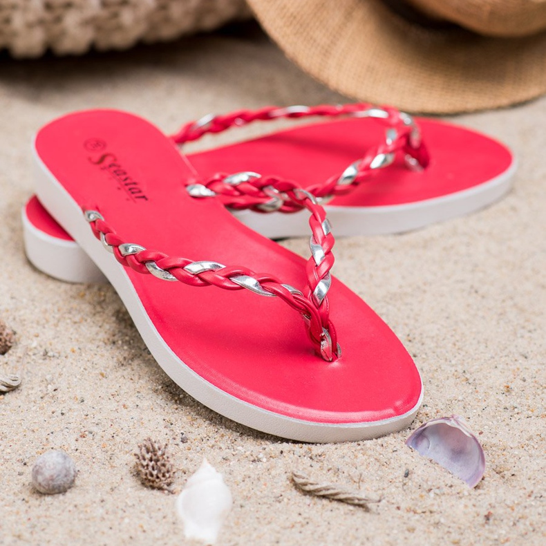 Seastar Röda flätade flip-flops 1