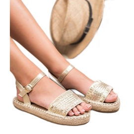 Small Swan Golden Espadrilles Sandaler gyllene 2