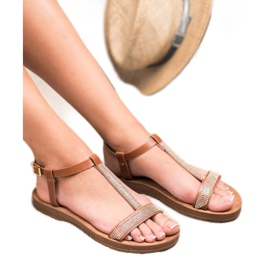 Forever Folie Sandaler med Cubic Zirconia brun 1