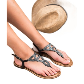 Queen Vivi Platta sandaler för kvinnor svart 1