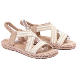 SHELOVET Bekväma damsandaler brun 1