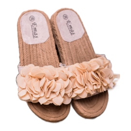 SHELOVET Beige Espadrilles tofflor 2