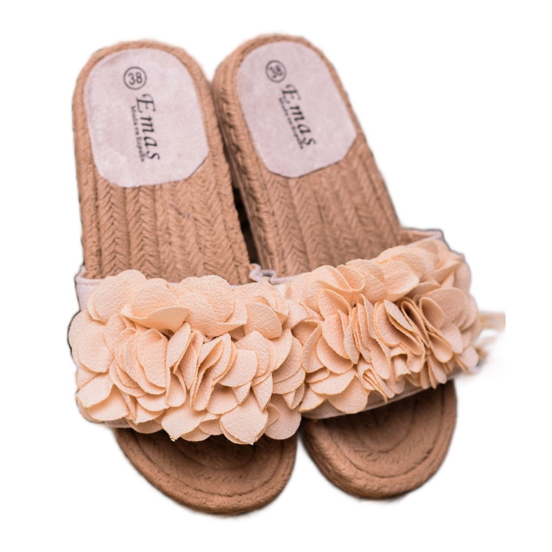 SHELOVET Beige Espadrilles tofflor 2