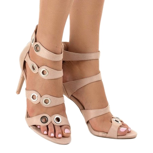 Beige mocka höga klackar 0631-3 2