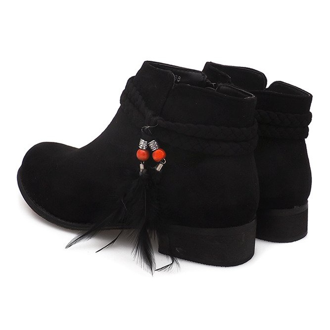 Suede Booties Jodhpur stövlar H1911 Svart 1