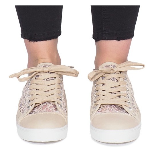 Dolita beige openwork sneakers 1