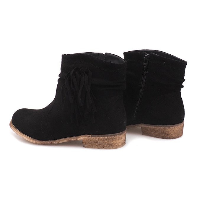 Suede Booties Jodhpur stövlar ZY9040 Svart 1