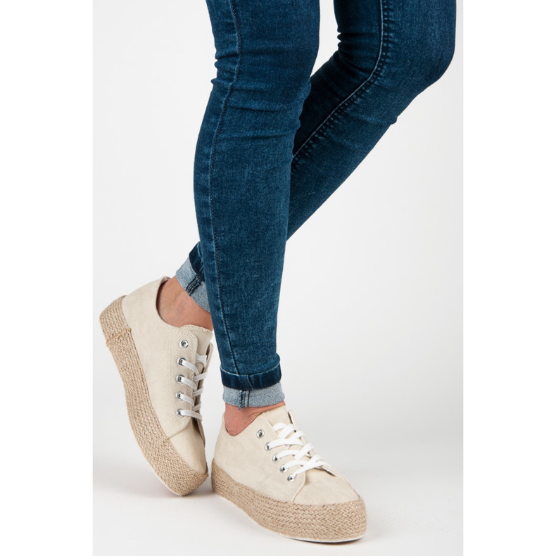 Beige Espadrilles På Bindningen 2
