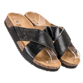 SHELOVET Klassiska svarta tofflor 1