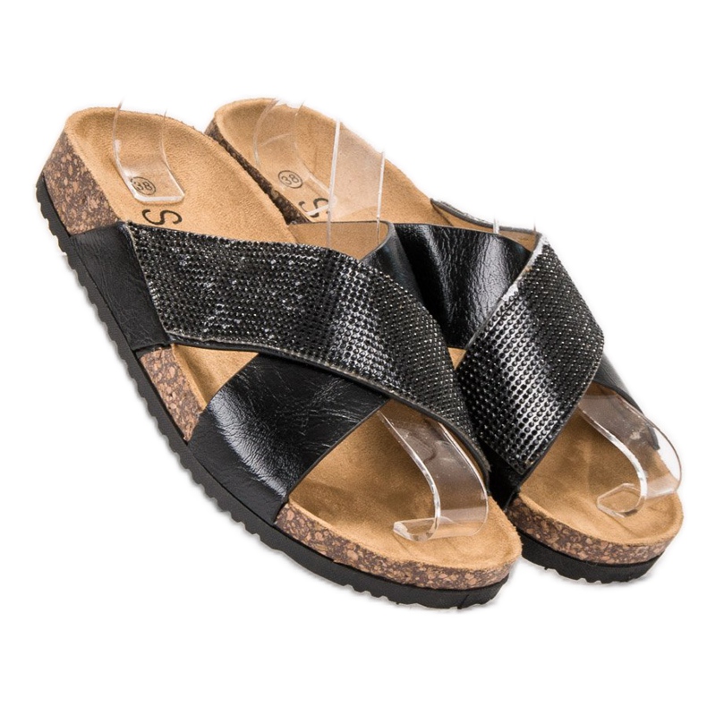 SHELOVET Klassiska svarta tofflor 1