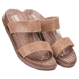 EXQUILY Moderiktiga tofflor i gummi rosa 1