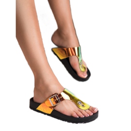 Ideal Shoes Flip-flops med Holo-effekt svart 1