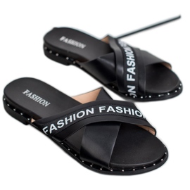 SHELOVET Svarta mode tofflor 1