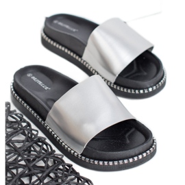 Bestelle Silver tofflor för kvinnor grå 1