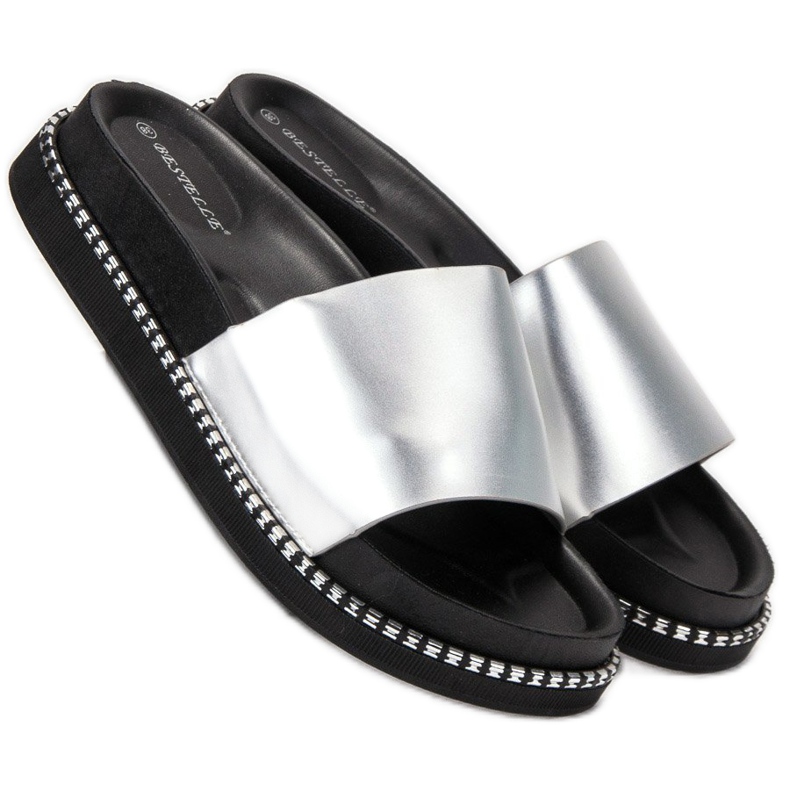 Bestelle Silver tofflor för kvinnor grå 2