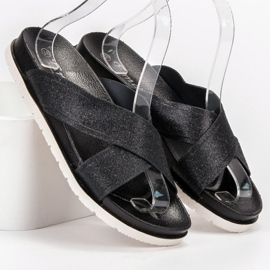 Emaks Svarta tofflor med glitter 1