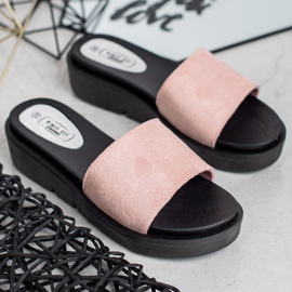 SHELOVET Sandaler med kil rosa 1