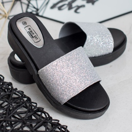 SHELOVET Gummi kil tofflor grå 1