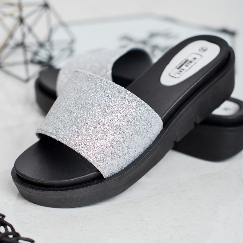 SHELOVET Gummi kil tofflor grå 2